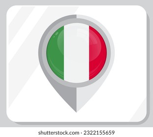 Italy Map Location Flag Icon