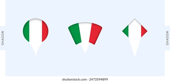 Italy Map Markers Set. Perfect for projects related to Italy, travel, geography, and international representation. Vector collection.