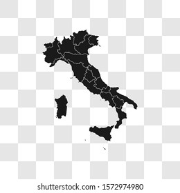 Italy map on transparent background. Vector illustration.