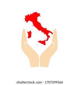 Italien Karte auf weißem Hintergrund. Vektorillustration