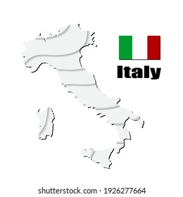 Italy  map on white background. vector illustration.