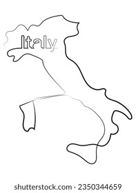 Italy Map in One Line Art Drawing
