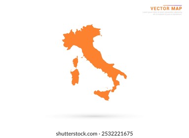 Italy Map - Orange abstract style isolated on white background vector.