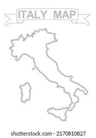 Italy Map Outline Vector Illustration Stock Vector (Royalty Free ...