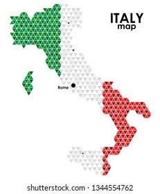 Italy map polygon style. Country flag