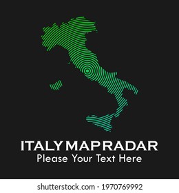 Italy map radar logo template illustration