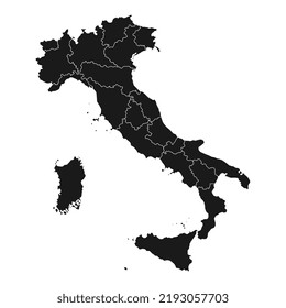 Italy Map with region borders. Vector illustration.