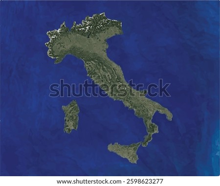 Italy map with satellite view design style.