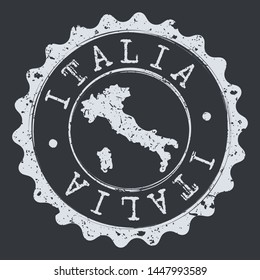 Italy Map Seal. Silhouette Postal Passport Stamp. Round Vector Icon Postmark.