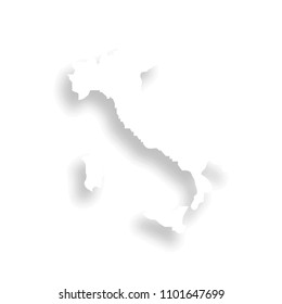 Italy Map with shadow. white map isolated on a white background. Vector illustration.