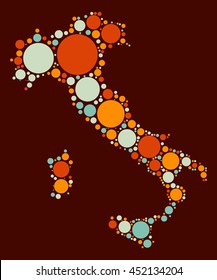 italy map shape vector design by color point