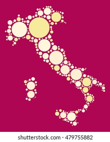 italy map shape vector design by color point
