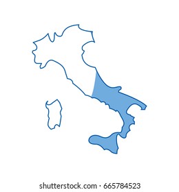 Italy map silhouette