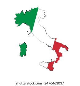 italia mapa silueta, italia - Ilustración vectorial	