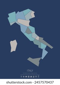 Mapa de Italia.
un simple mapa del país.
