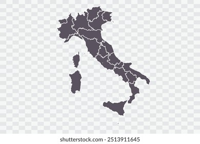 Italy Map Smoke Color on White Background quality files Png