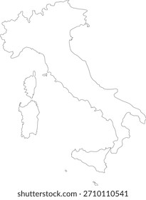 Itália mapa traçado contorno vetor editável transparente