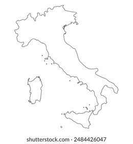 Italy map symbol shape, travel web flat concept icon web vector illustration .