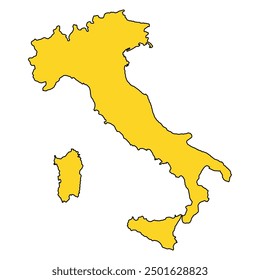 Italy map symbol shape, travel web flat concept icon web vector illustration .