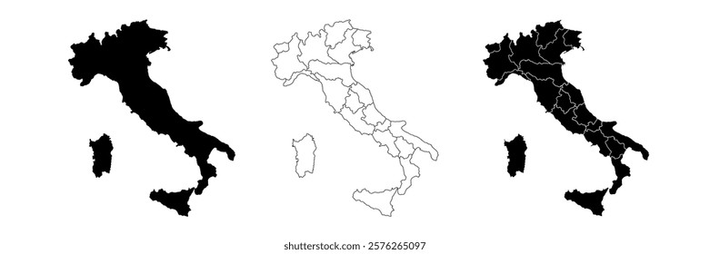 Italy map symbol shape, travel web flat concept icon web vector illustration.