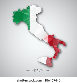 Italy map in a Triangular Style. Vector Illustration