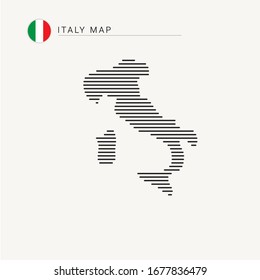 Italy map vector art template.