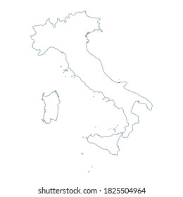 Italy Map - Vector Contour illustration