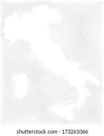Italy map, vector drawing illustration.