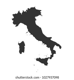 italy map vector flat illustration on white background