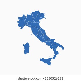 Italy Map vector icon. Minimalistic Colorful Map of Italy.