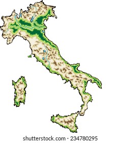 Italy Map Vector Illustration isolated on a white background