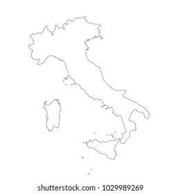 italy map vector line illustration on white background