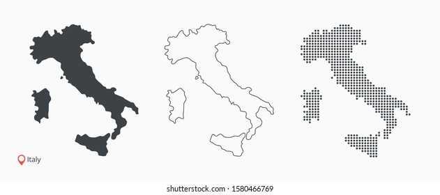 Italy Map Vector Template Isolated