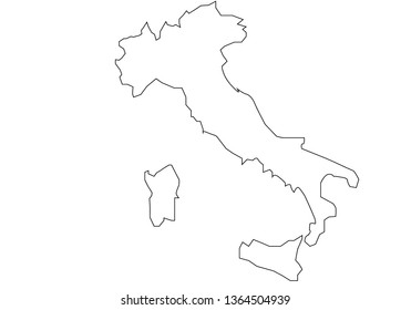 italy map black and white