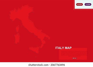 Italienische Karte - Weltkarte Internationale Vektorvorlage mit roter Farbe und Skizze einzeln auf rotem Hintergrund für Bildung, Design, Website, Banner - Vektorgrafik eps10