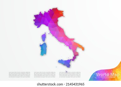 Italy Map - World Map International vector template with polygon style and gradient colorful isolated on white background for website, design, infographic - Vector illustration eps 10