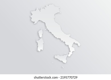 Italy Map - World map International vector template with 3D, paper style including shadow and white color on grey background for design, education, infographic - Vector illustration eps 10