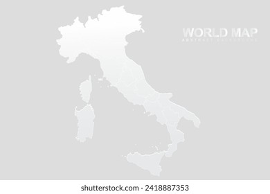 Italy Map - World Map vector template with High detailed including white and grey gradient color and white outline color isolated on grey background - Vector illustration eps 10