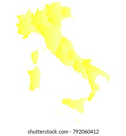 italy map - yellow geometric rumpled triangular style gradient graphic background . Vector illustration eps 10.