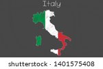 Italy map-flag chalkboard style vector illustration. 