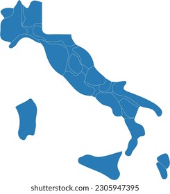 Italien ist eine blaue Vektorgrafik-Abbildung