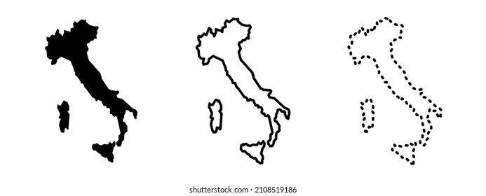 Italy maps isolated on a white background