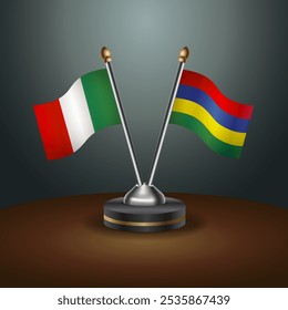 A tabela da Itália e Maurícia sinaliza a relação com o plano de fundo gradiente. Ilustração de vetor