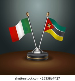 A tabela Itália e Moçambique sinaliza a relação com o plano de fundo do gradiente. Ilustração de vetor