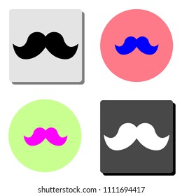 Italy mustache. simple flat vector icon illustration on four different color backgrounds