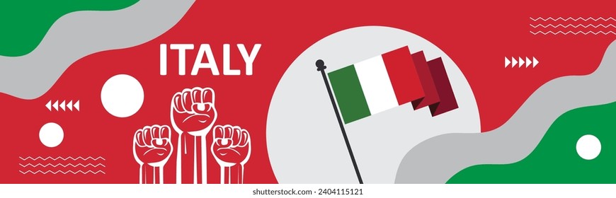 Italy national day banner with Italia flag colors background, Happy holiday. Independence and freedom day. Celebrate annual.banner, template, background. Vector illustration.eps