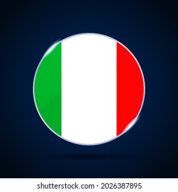 kursiv nationale Flag Circle Button Icon. Einfache Flagge, offizielle Farben und Proportion korrekt. Flache Vektorgrafik.
