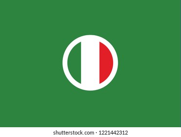 Italy national flag circle shape country emblem state symbol