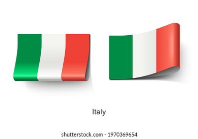The Italy National Flag Clothing Label Tag. Illustration Flag of Italy Country in Europe. Fabric Label Tag Concept Vector.