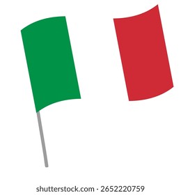 Bandeira nacional da Itália flutters with flagpole